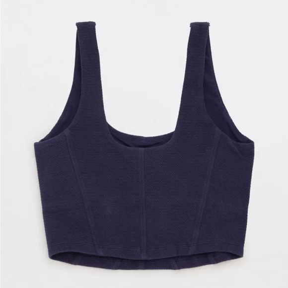 Offline Aerie Party Favor Corset Crop Top Navy Blue - Picture 3 of 9